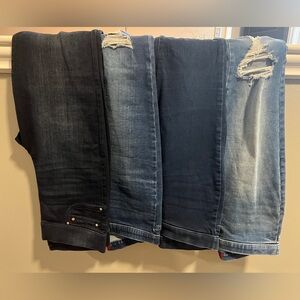 Four pair of denim jeggings